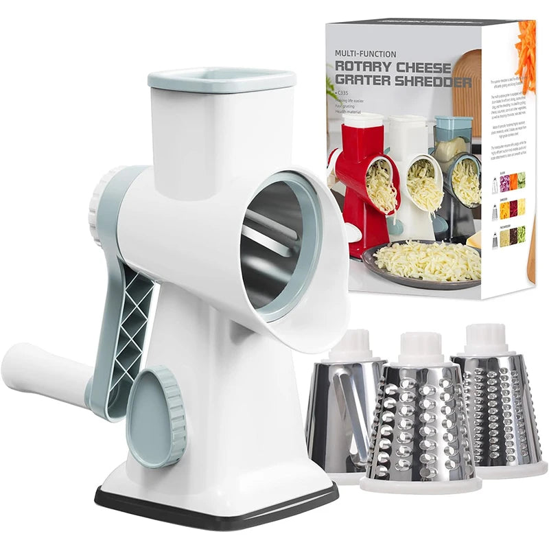 Lmetjma 3 em 1 ralador de queijo rotativo versátil manual cortador de vegetais amendoim nozes moedor queijo triturador vegetal claro jt242