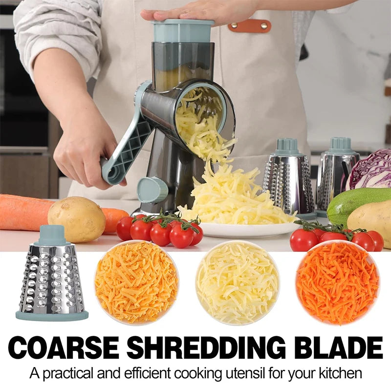 Lmetjma 3 em 1 ralador de queijo rotativo versátil manual cortador de vegetais amendoim nozes moedor queijo triturador vegetal claro jt242
